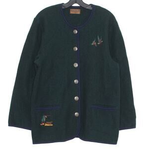 Vintage Cardigan Sweater Wool Old Money Quiet Luxury Hunting Academia Medium